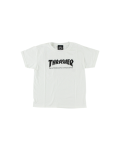 THRASHER MAG LOGO YTH SS M-WHITE