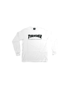 THRASHER SKATE MAG L/S S-WHT/BLK