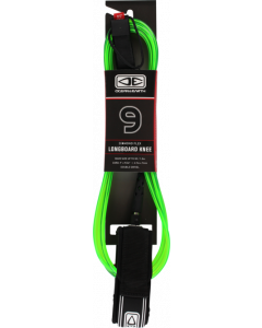 O&E MOULDED LONGBOARD REG KNEE LEASH 9' LIME