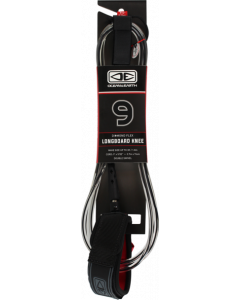 O&E MOULDED LONGBOARD REG KNEE LEASH 9' BLACK