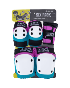 187 6-PACK PAD SET XS-PINK/TEAL