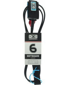 O&E SOFTBOARD LEASH 6' BLACK