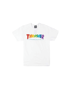 THRASHER RAINBOW MAG SS S-WHITE