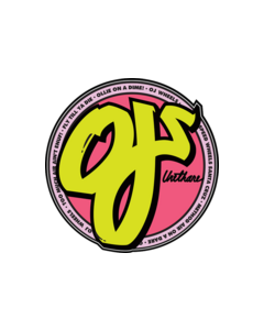 OJ CLASSIC NEON DECAL 3"X3" YEL/RED