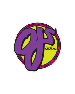 OJ OJ WHEELS STICKER 3X3.1 PURPLE/PINK/YELLOW