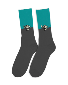 TM DEAD MONSTER SPLIT CREW SOCK TEAL 1pr