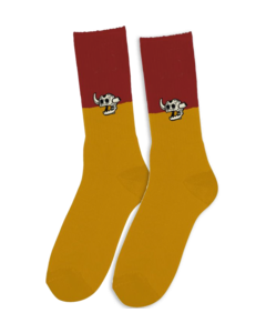 TM DEAD MONSTER SPLIT CREW SOCK MAROON 1pr