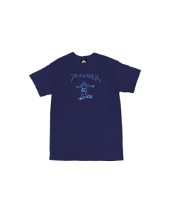 THRASHER GONZ LOGO SS L-NAVY/LT.BLUE