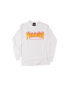 THRASHER FLAMES L/S L-WHITE/YEL