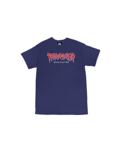 THRASHER JAGGED LOGO SS S-NAVY