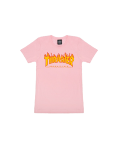 THRASHER FLAME LOGO GIRLS SS S-PINK