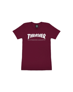 THRASHER MAG LOGO GIRLS SS XS-MAROON