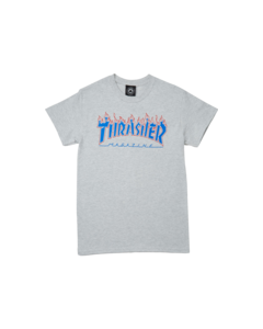 THRASHER PATRIOT FLAME SS M-HEATHER GREY