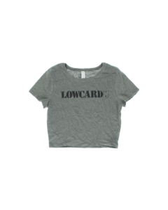 LOWCARD LOGO CROP TOP XS/S-HEATHER GREY/BLK