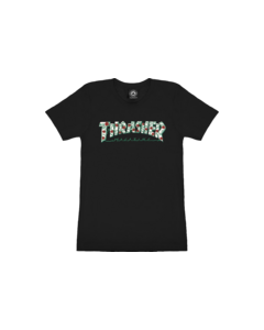 THRASHER ROSES LOGO GIRLS SS S-BLACK