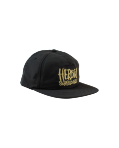 HEROIN SCRIPT NYLON HAT ADJ-BLK/GOLD 