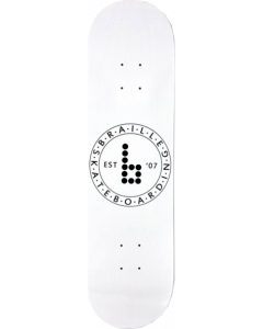 BRAILLE CLASSIC B CIRCLE DECK-8.5 WHT/BLK