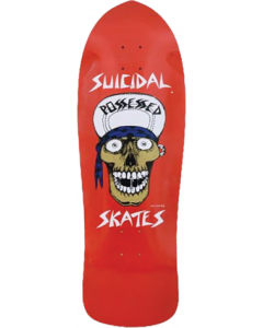 SUICIDAL PUNK SKULL 80S DECK-10.12x30.82 RED FLAKE