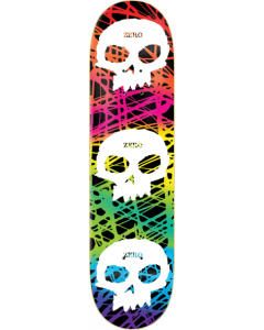 ZERO 3 SKULL COLOR DECK-8.25 BLK/NEON/WHT