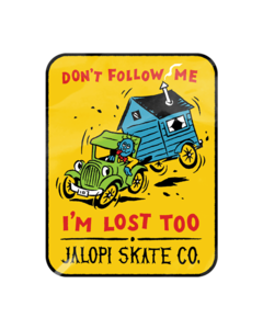 AH JALOPI DON'T FOLLOW ME DECAL YELLOW