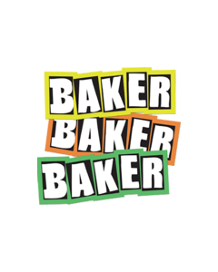 BAKER 12/PK ASST. BRAND LOGO NEON STICKERS