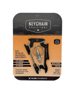 SK8OLOGY CARABINER KEYCHAIN SKATE TOOL BLACK