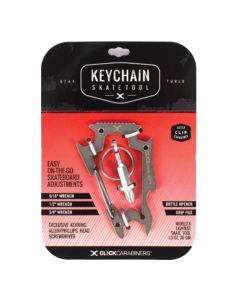 SK8OLOGY CARABINER KEYCHAIN SKATE TOOL SILVER