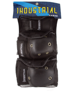 INDUSTRIAL 3/PK PAD SET XS-BLK/BLK CAP