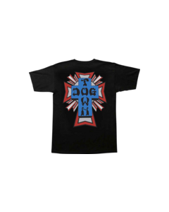 DOGTOWN CROSS LOGO SS S-BLACK/BLUE/RED/GREY