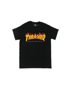 THRASHER FLAME SS M-BLACK