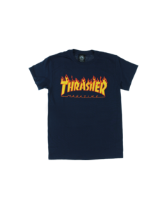 THRASHER FLAME SS XL-NAVY