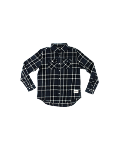 GRIZZLY NORTH AMERICAN FLANNEL LS S-BLK/GREY