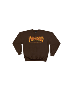 THRASHER INFERNO CREW/SWT S-DARK CHOCOLATE