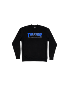 THRASHER OUTLINED CREW/SWT S-BLACK/BLUE