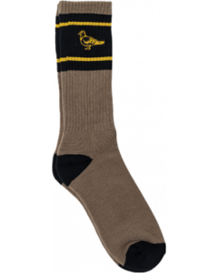 AH BASIC PIGEON EMB CREW SOCK CHARCOAL/BLK/GOLD