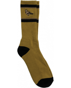 AH BASIC PIGEON EMB CREW SOCK BRN/BLK/BRONZE