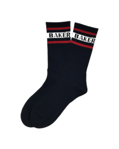 BAKER STRIPE CREW SOCKS NAVY/WHITE