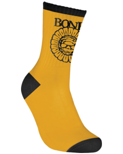 BONES WHEELS PUSHING UP DAISIES CREW SOCKS GOLD