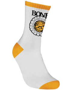 BONES WHEELS PUSHING UP DAISIES CREW SOCKS WHITE