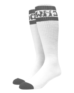 DOGTOWN STRIPED TUBE SOCKS WHITE/GREY 1pr