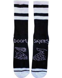 DOOM SAYERS SNAKE SHAKE CREW SOCKS BLK/WHT 1 pair