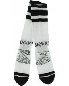 DOOM SAYERS SNAKE SHAKE CREW SOCKS WHT/BLK 1 pair