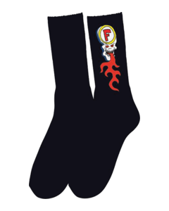 FOUND SKULL FIRE CREW SOCKS BLACK 1pr