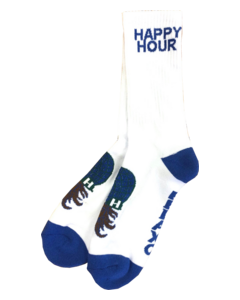 HAPPY HR MUCHO RELAXO CREW SOCKS WHT/BLU 1pr