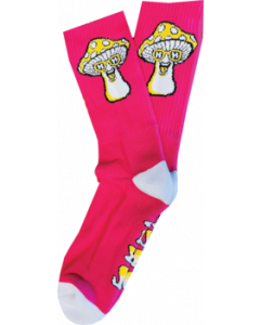 HAPPY HR MUSHROOM CREW SOCKS HOT PINK/TEAL