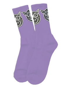 PIG HEAD CREW SOCKS VIOLET 1pr