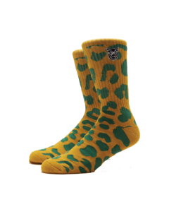 PIG LEOPARD CREW SOCKS BROWN 1pr