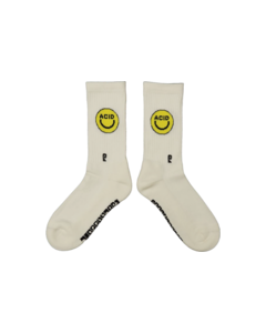 PSOCKADELIC ACID CREW SOCKS WHITE 1PR