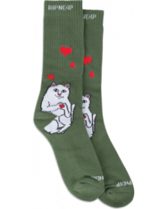 RIP N DIP NERMAL LOVE CREW SOCK OLIVE