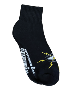 TM LIGHTENING EYE CREW SOCKS BLACK 1pr